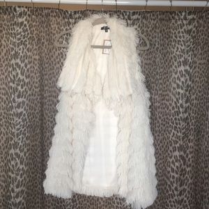 Shaggy faux fur vest